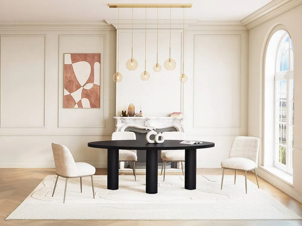 Vente-unique 8-Seater Dining Table In Ash Wood Veneer - Black - FALYN 3