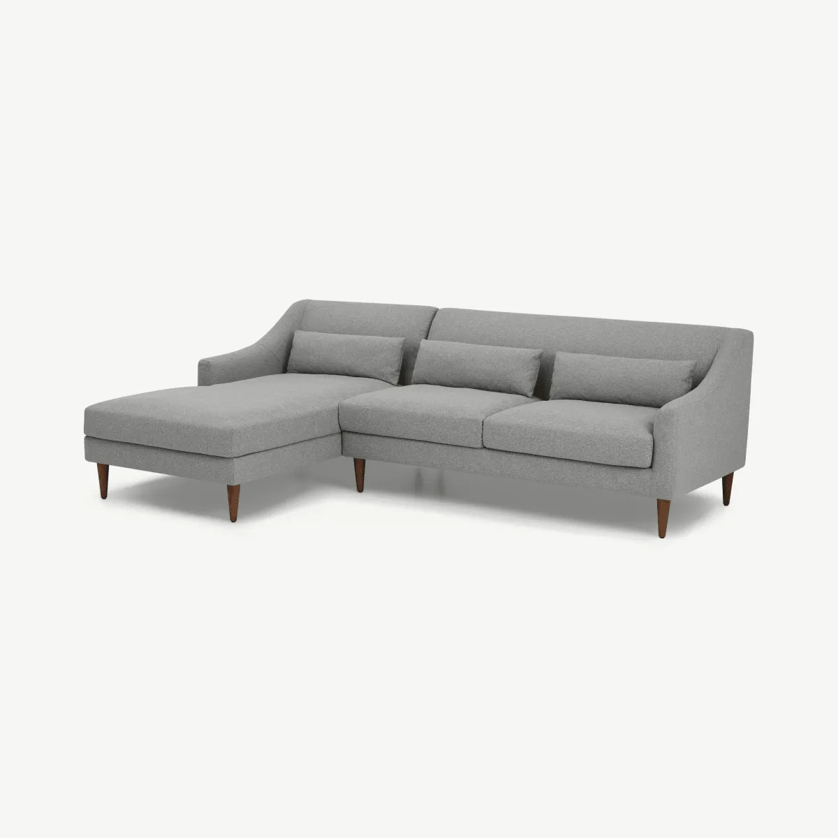 Herton Left Hand Facing Chaise End Sofa, Mountain Grey Fabric