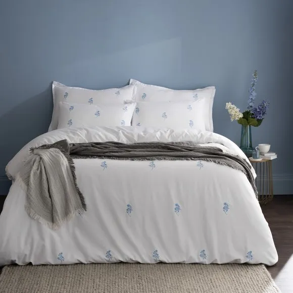 Izara Embroidered Microfibre Duvet Cover & Pillowcase Set 1