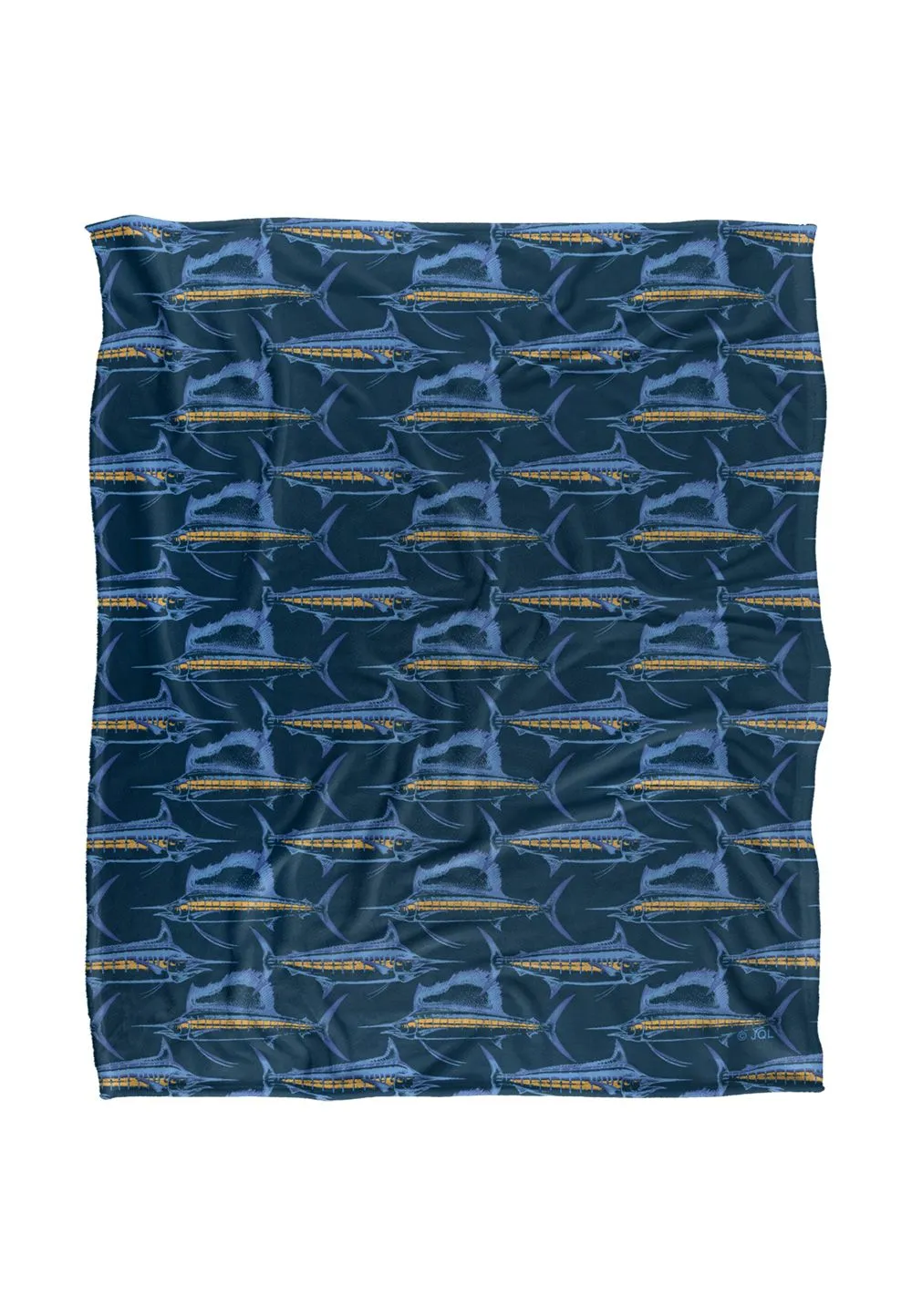 JQ Licensing Billfish Fishing Pattern Silky Touch Super Soft Throw Blanket 152 X 127 cm in White
