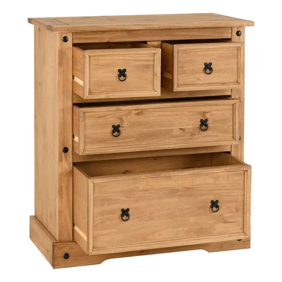 Corona 4 Drawer Chest, Pine 4