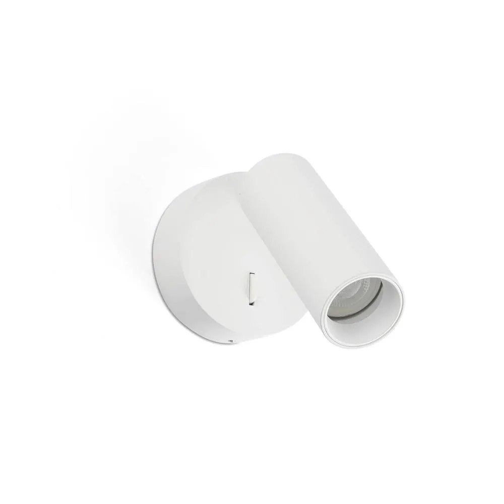 Netlighting Stan Slim Reading Wall Light White GU10 with Switch