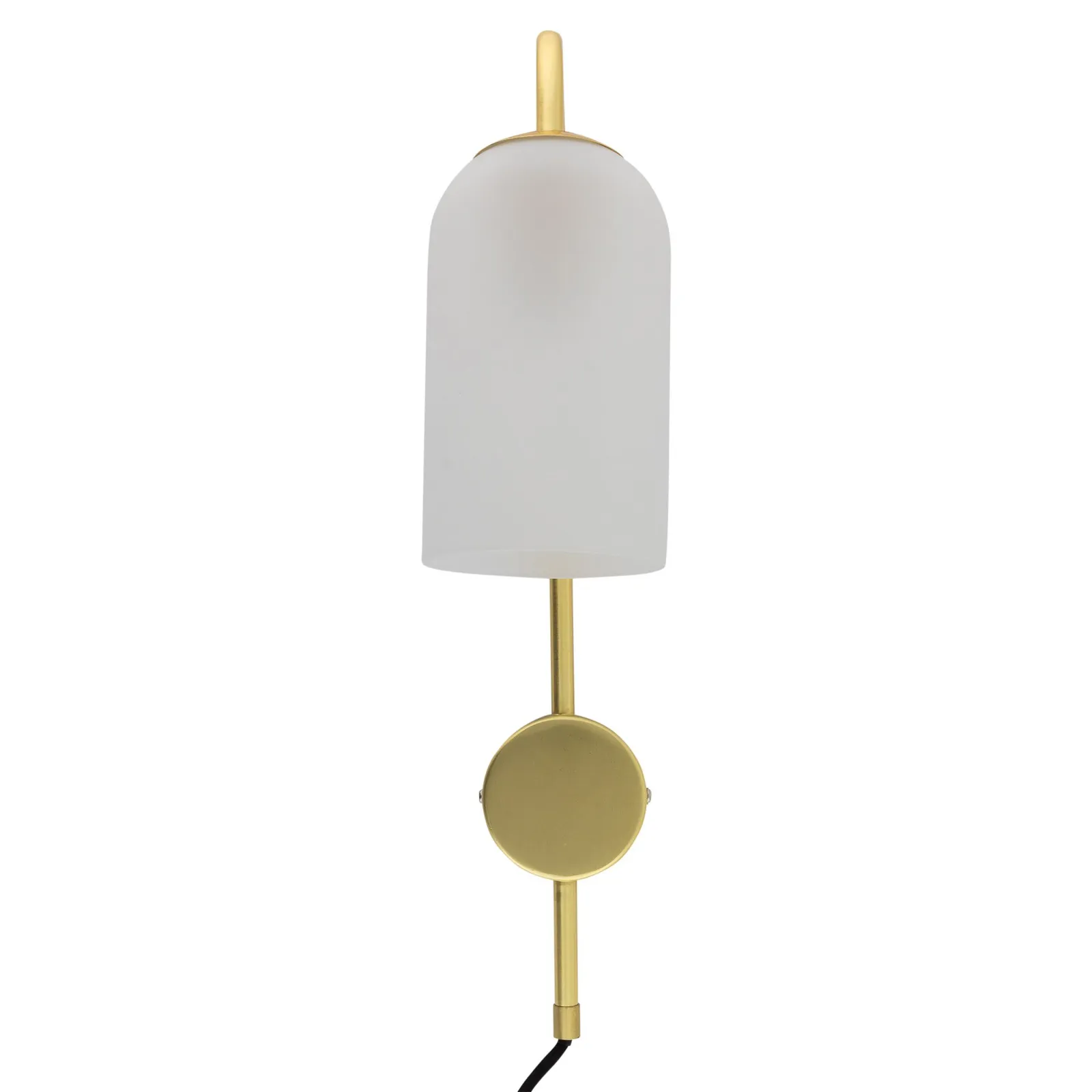 First Choice Lighting Set of 2 Victoria - Satin Brass Plug in Wall Lights Frost Glass Shades in Gold 3