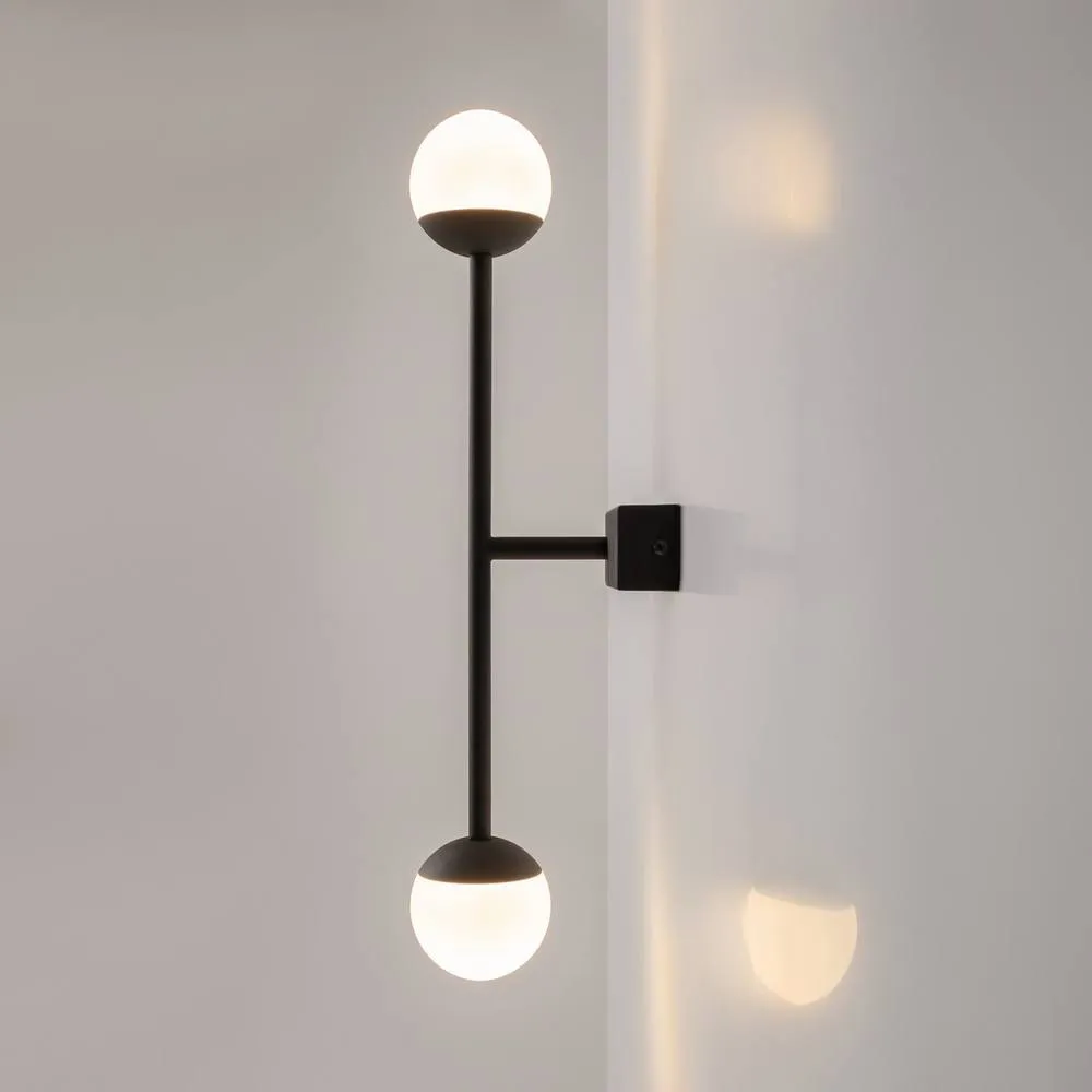 Netlighting Touch Modern Wall Lamp Black Touch Control 3000K 800lm White Shade 4