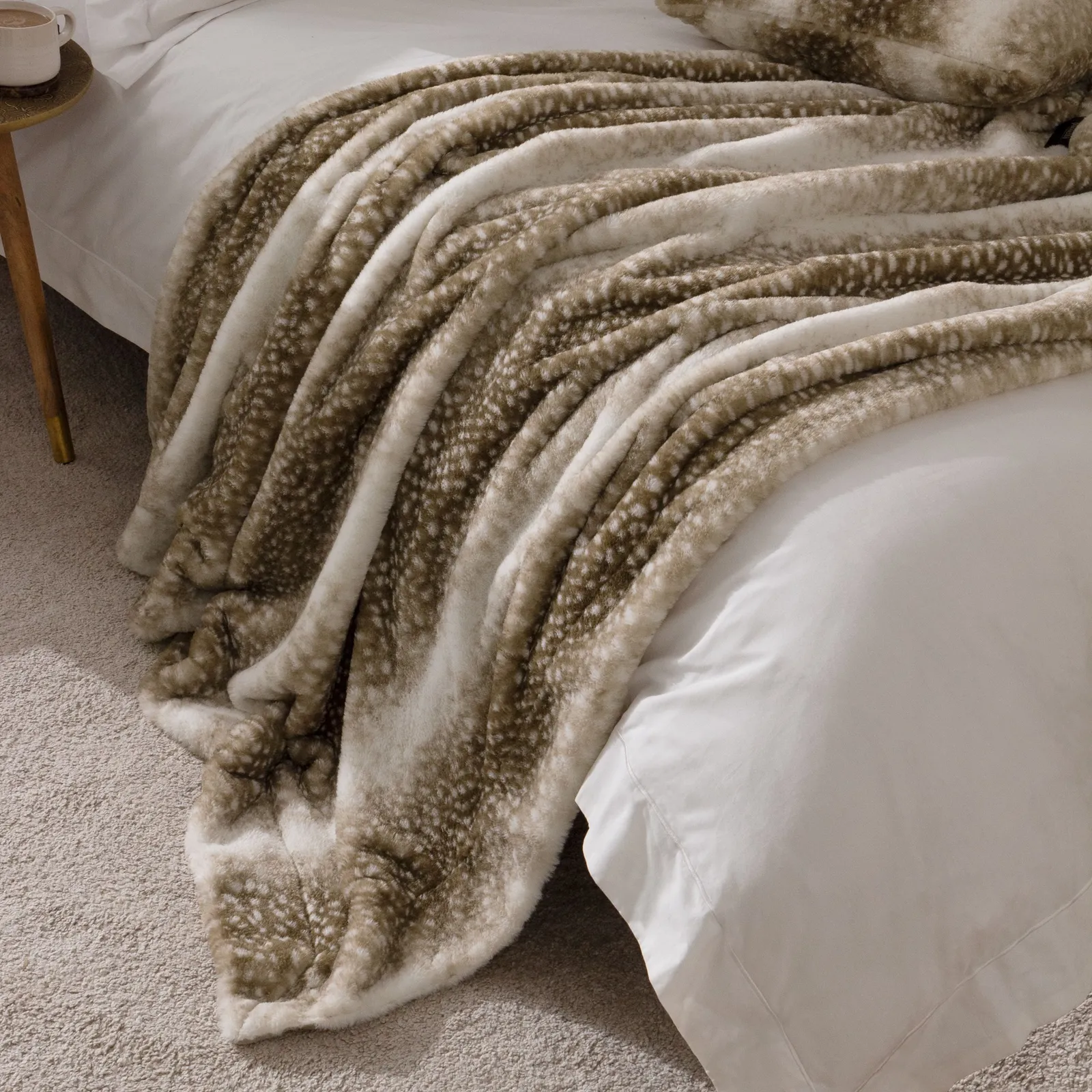 Paoletti Fawn Deerskin Printed Faux Fur Throw
