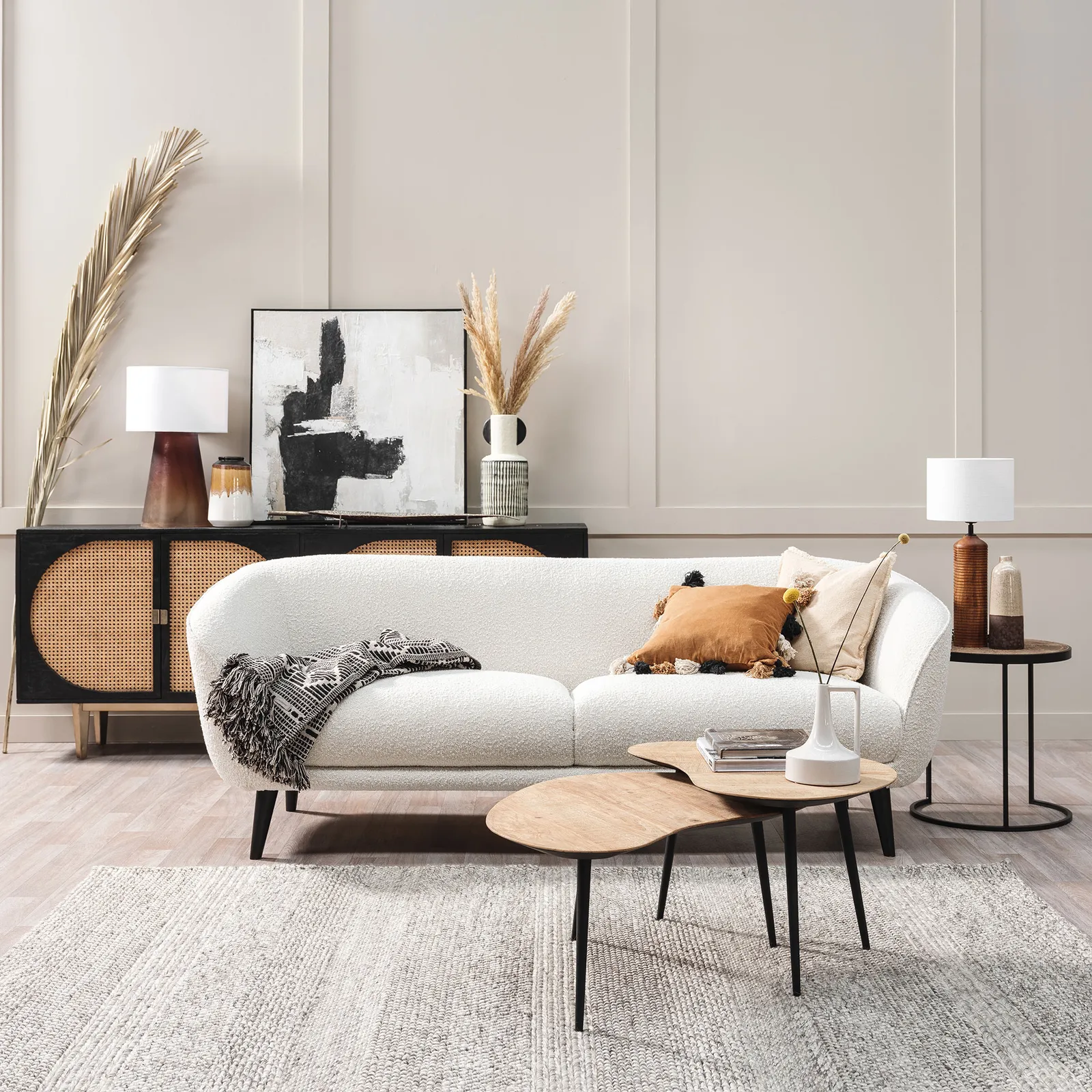 Flori Grey Marl Stripe 160X230Cm Rug, Square Wool Blend | W160cm | Barker & Stonehouse 2