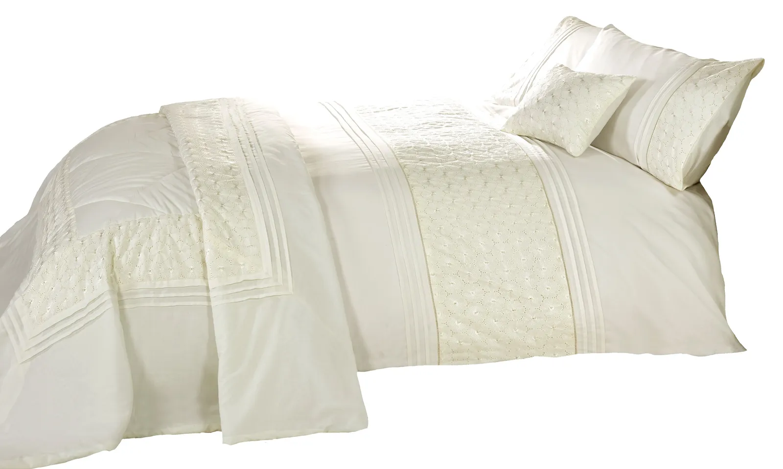 Rapport Home Everdean Polycotton Duvet Cover Set With Pillowcase in Cream 2