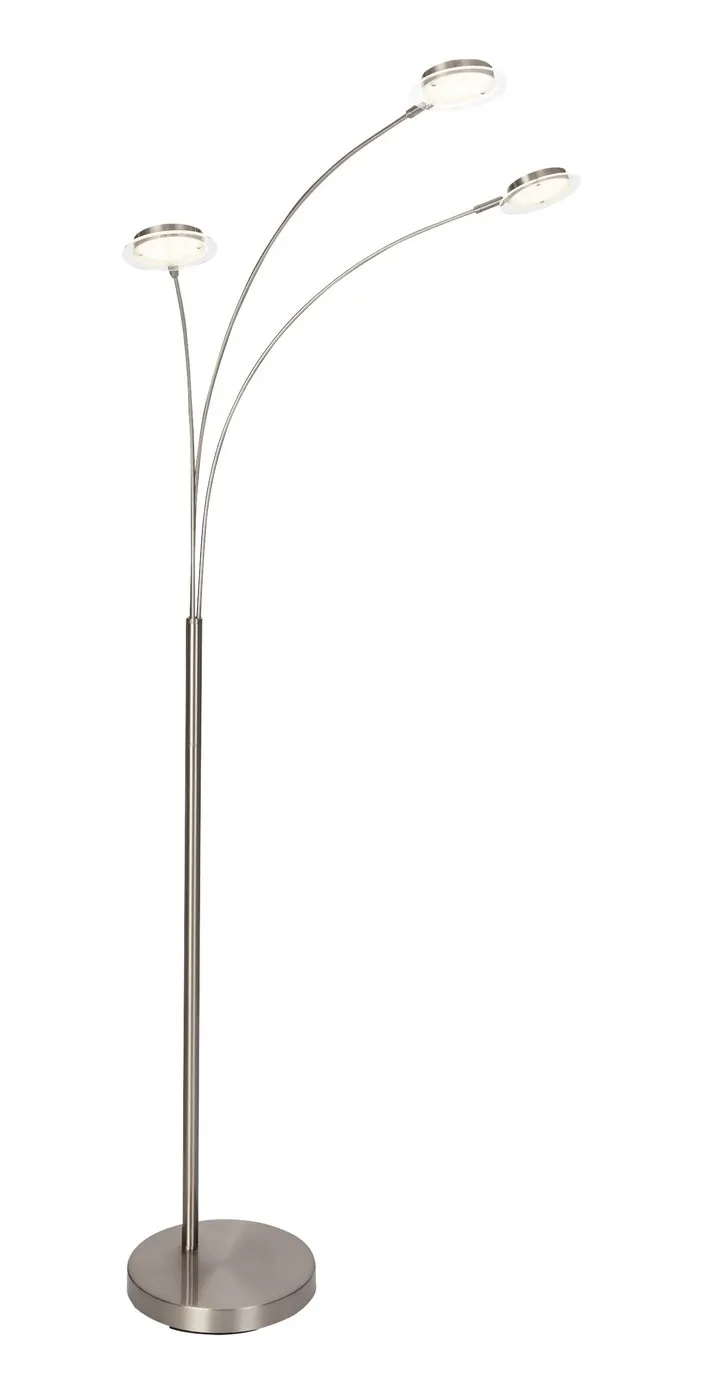 Argos Home 3 Light Spotlight Floorlamp - Brushed Chrome