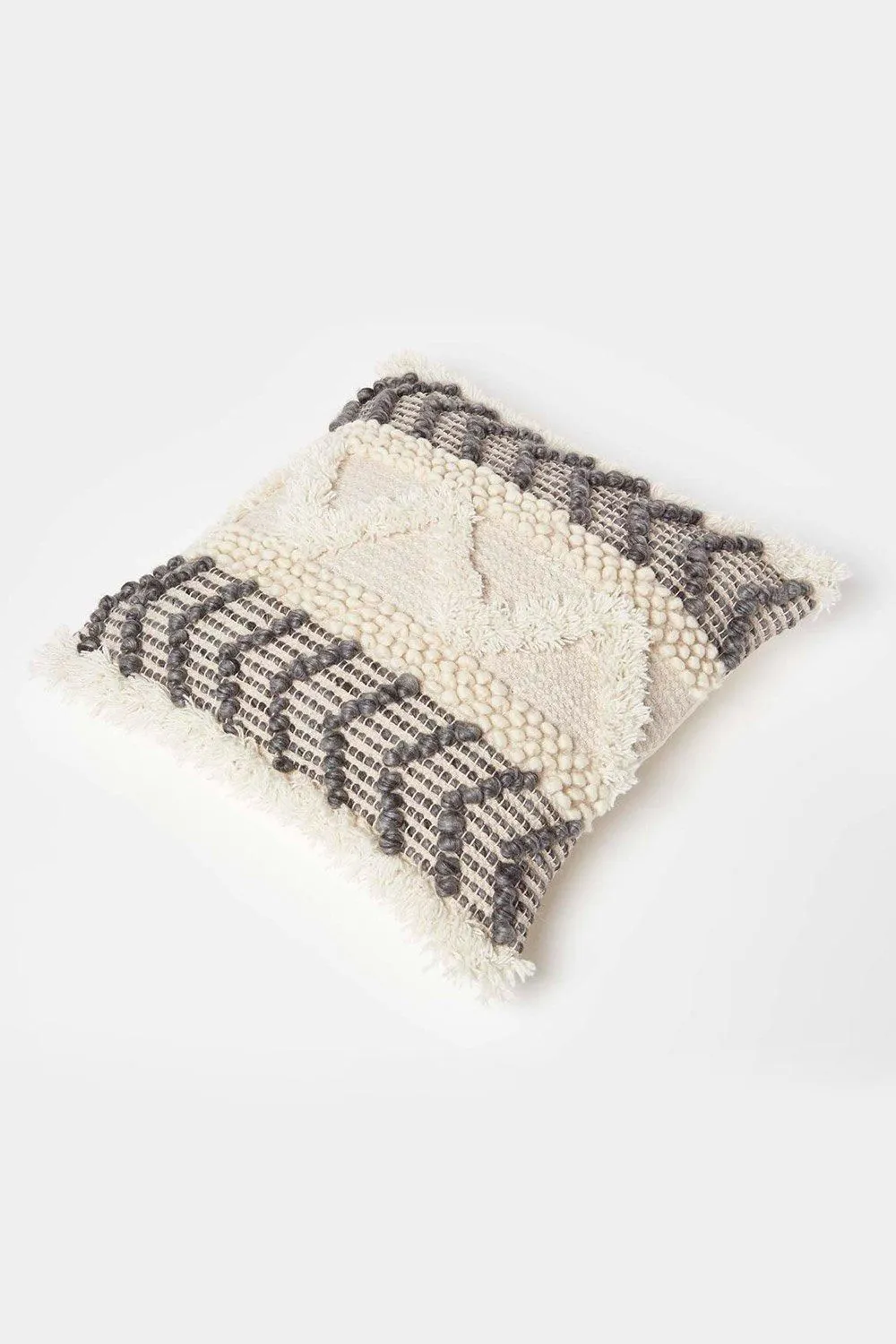 Homescapes Lindi Handwoven Tufted Cream Kilim Cushion 5