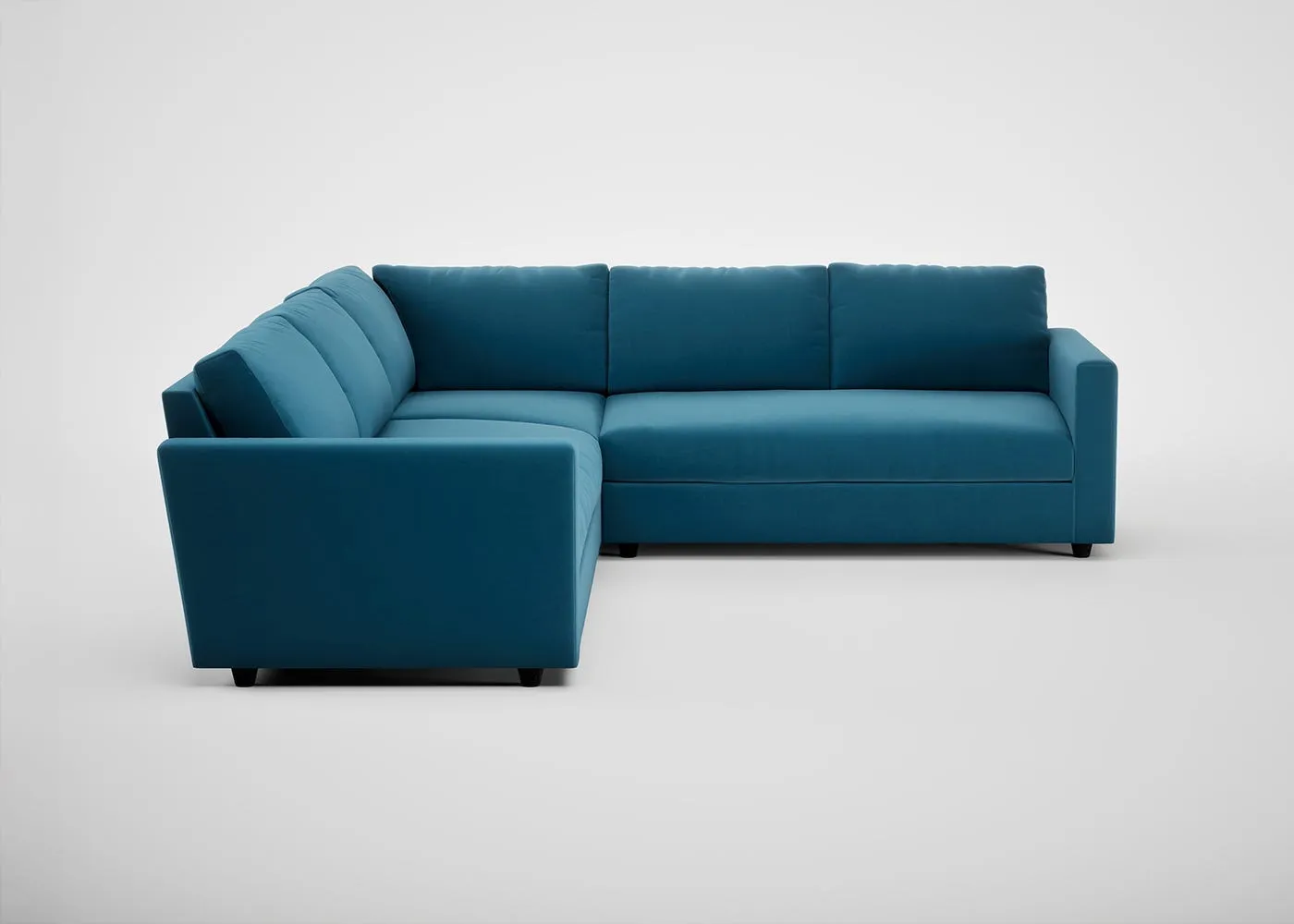 Heal's Nimbus II Large Corner Sofa Smart Velvet Ocean Black Feet