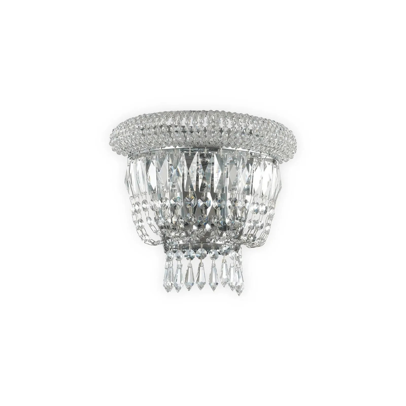 Netlighting Dubai 2 Light Wall Light Chrome E14 in Grey