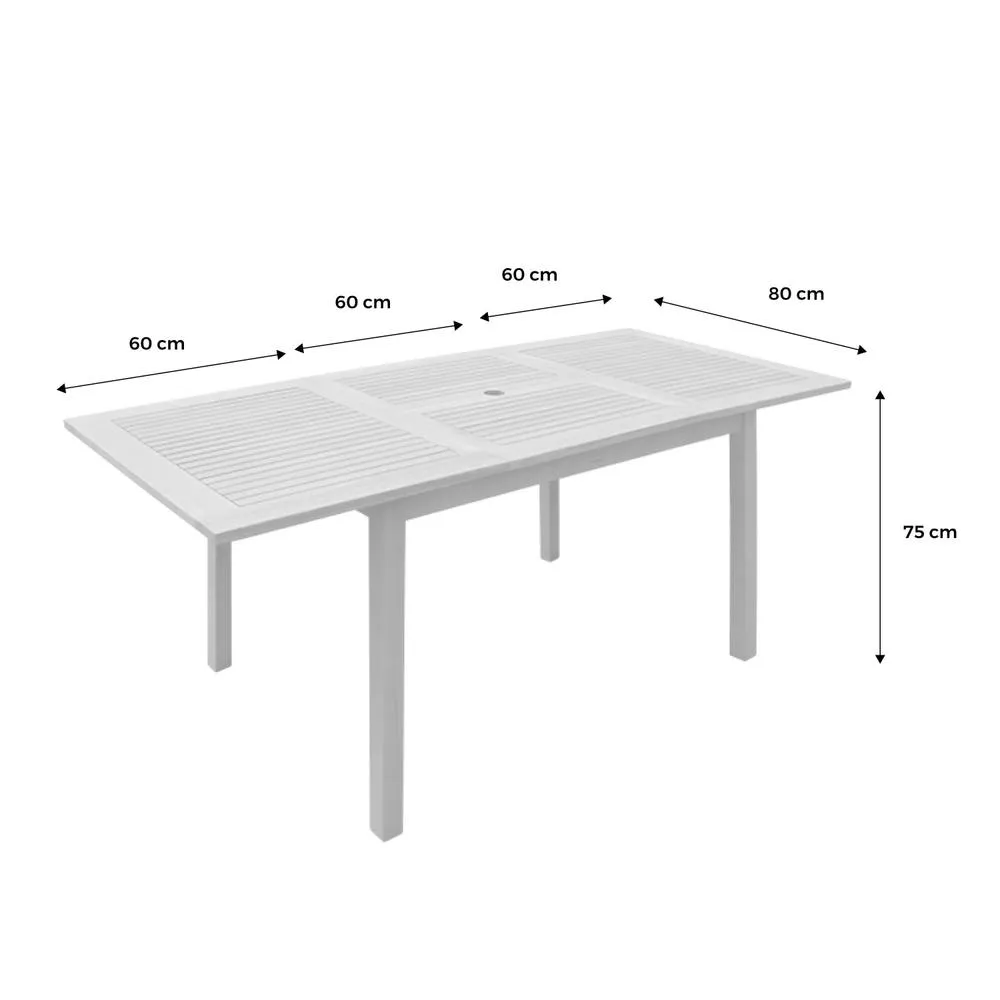 sweeek 6 To 8-seater Extendable Wooden Garden Table in Light Brown 5