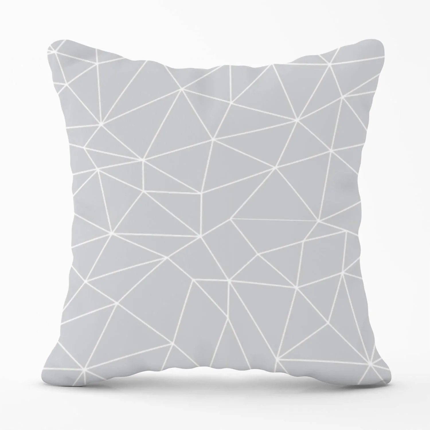Warren Reed - Designer Geometric Triangle Pattern Outdoor Cushion in Grey