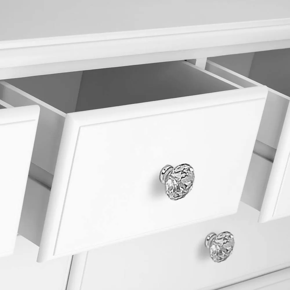 Statement Furniture Romance 2 Over 3 Chest of Drawers with Crystal Handles in Cool White 4