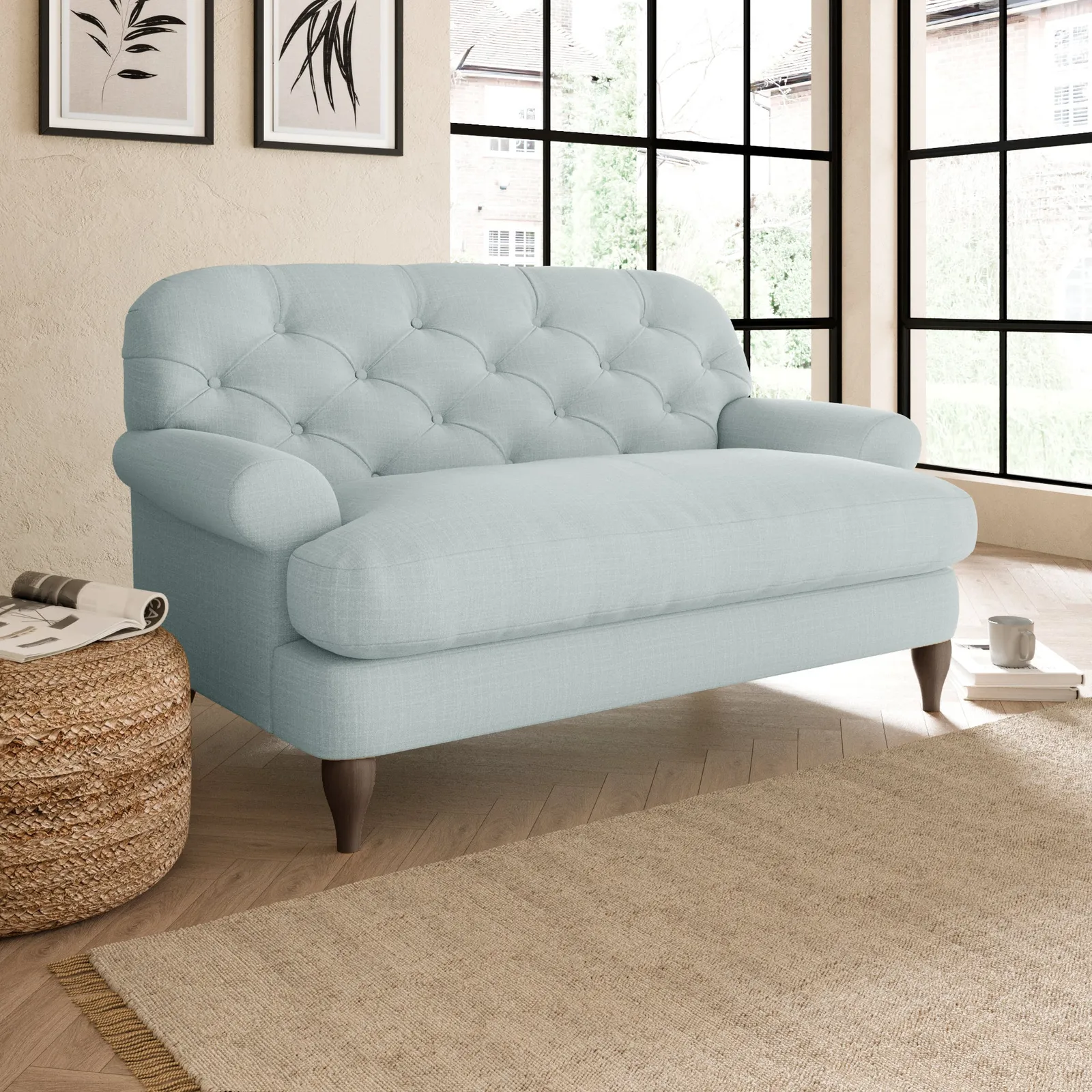 Canterbury Slub Cotton Blend Snuggle Chair Grey