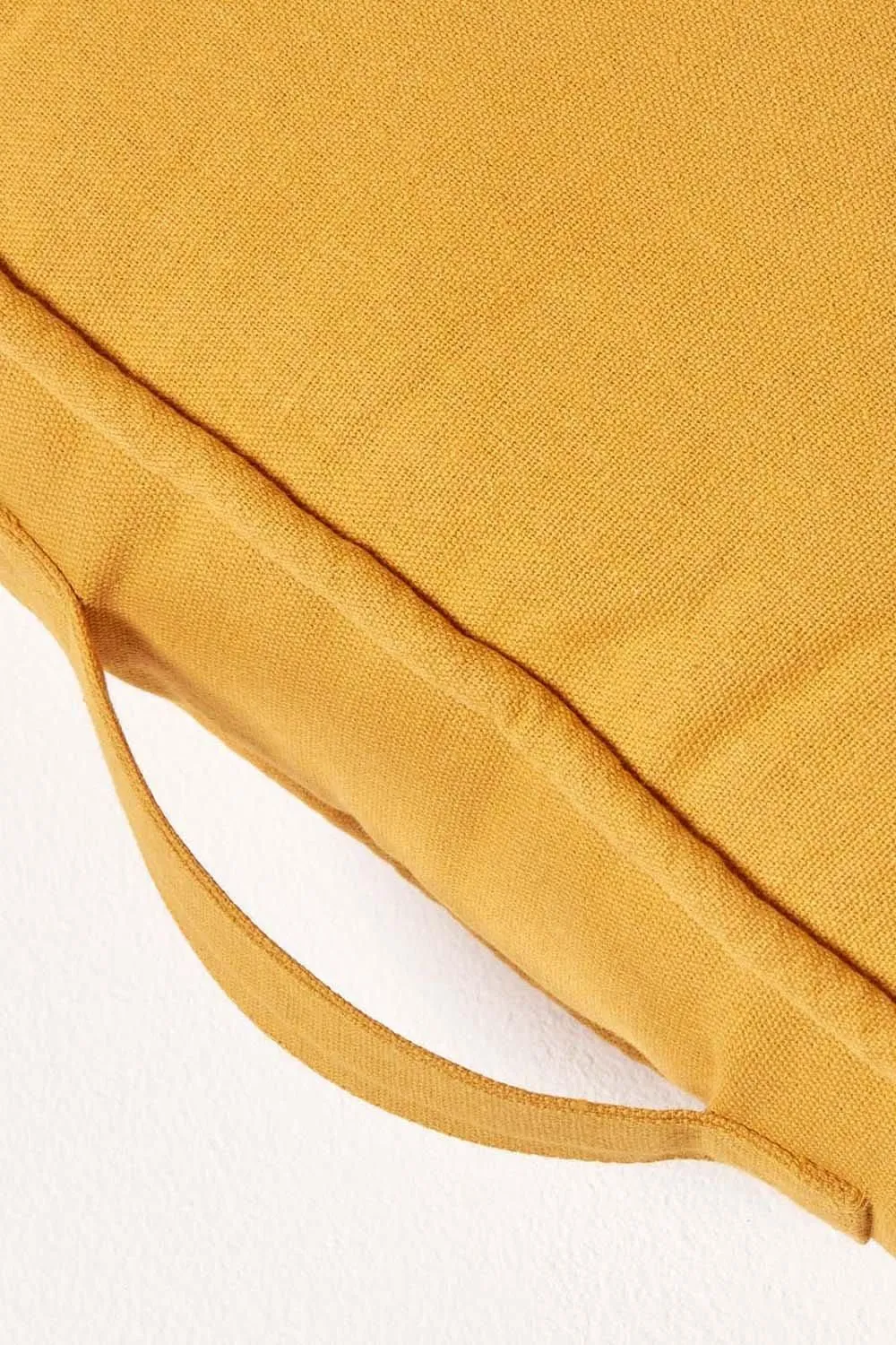 Homescapes Cotton 2 Seater Booster Cushion in Mustard 4
