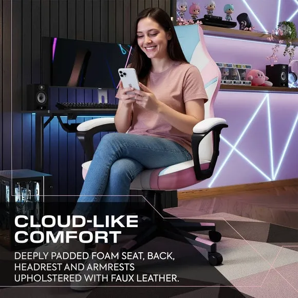 X Rocker Tempest Bubblegum Office Gaming Chair 4