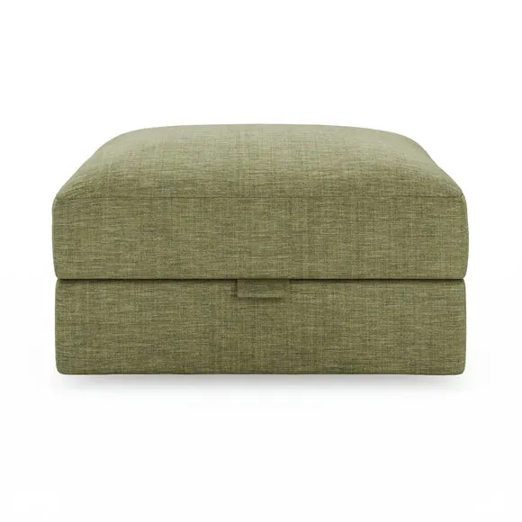 Hattie Slub Faux Linen Storage Footstool 6
