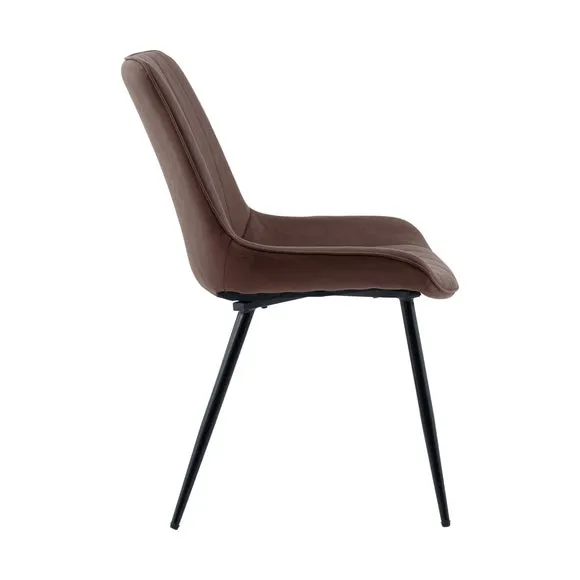 Set of 2 Zion Dining Chairs, Faux Suede 4