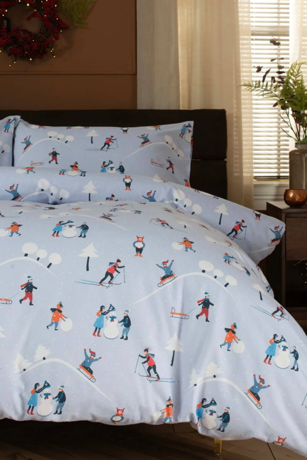 The Lyndon Company Fun Day Brushed Cotton Duvet Set in Blue 1