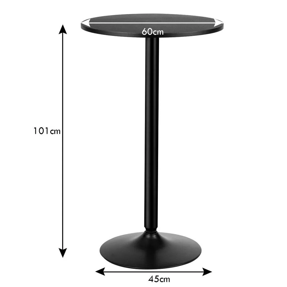 Costway Round Bar Table Counter Bistro Pub Table for Restaurant Kitchen in Black 2