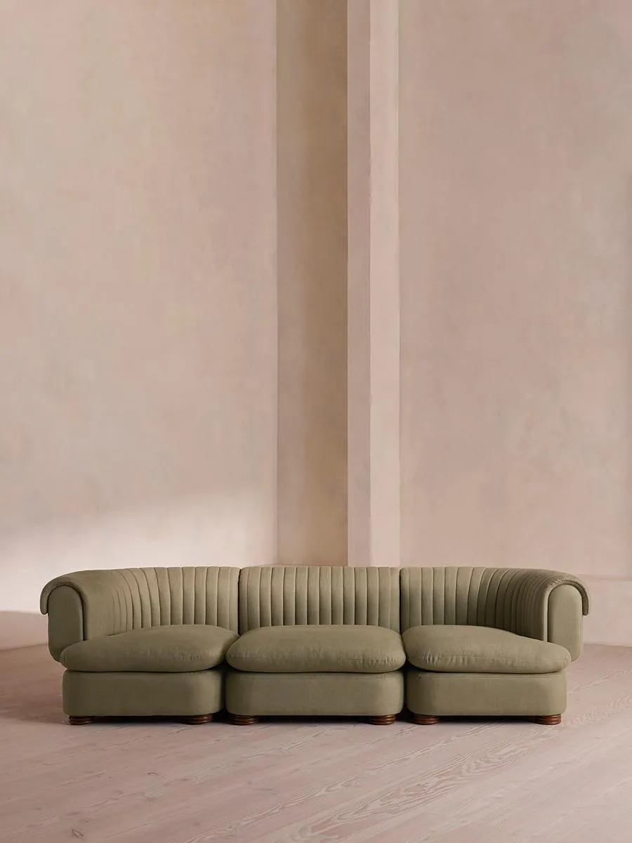 Rava Modular Sofa, Four Seater, Linen, Sage