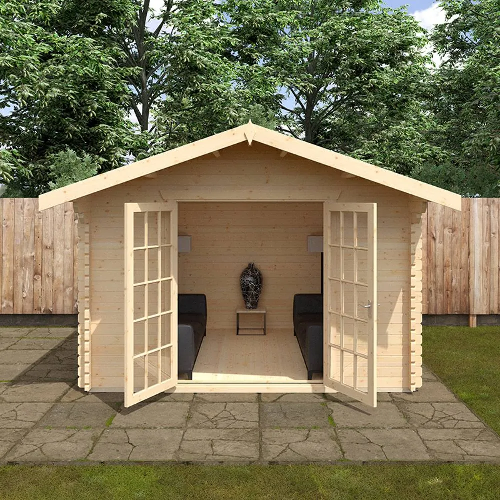 Buttercup Farm 10x12w The Lotherton Plus 44mm Cabin - L295 x W355 x H271.9 cm in Natural 4