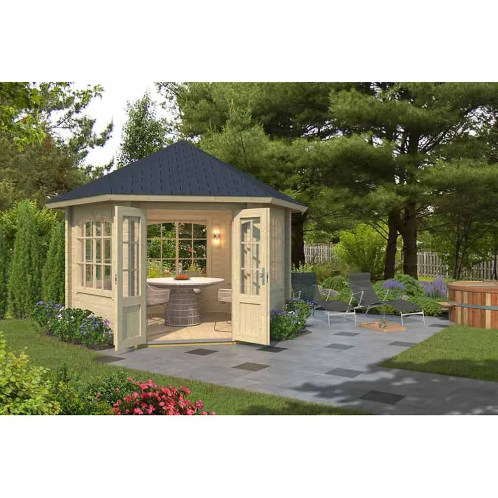 Lasita Maja Ltd Ilmenau-Log Cabin, Garden Room, Home Office - L420xW363.7xH306.7 cm in Light Tan
