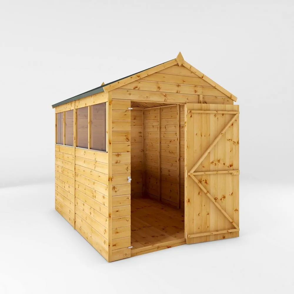 Mercia 8 x 6 Feet Shiplap Apex Shed - L240.8 x W190.5 x H222.2 cm - Brown 4