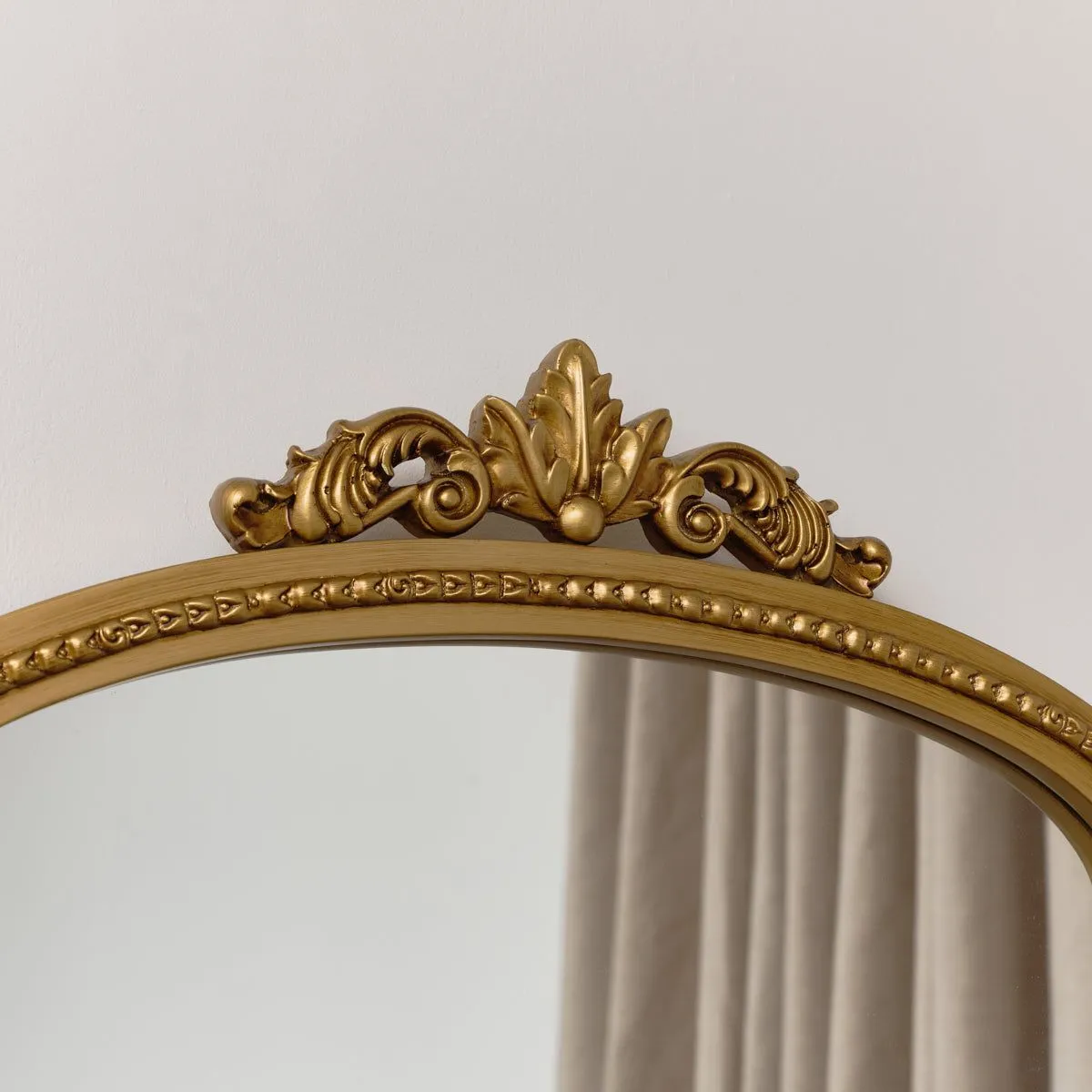 Melody Maison Large Arched Ornate Edge Gold Mirror 80cm X 50cm 4