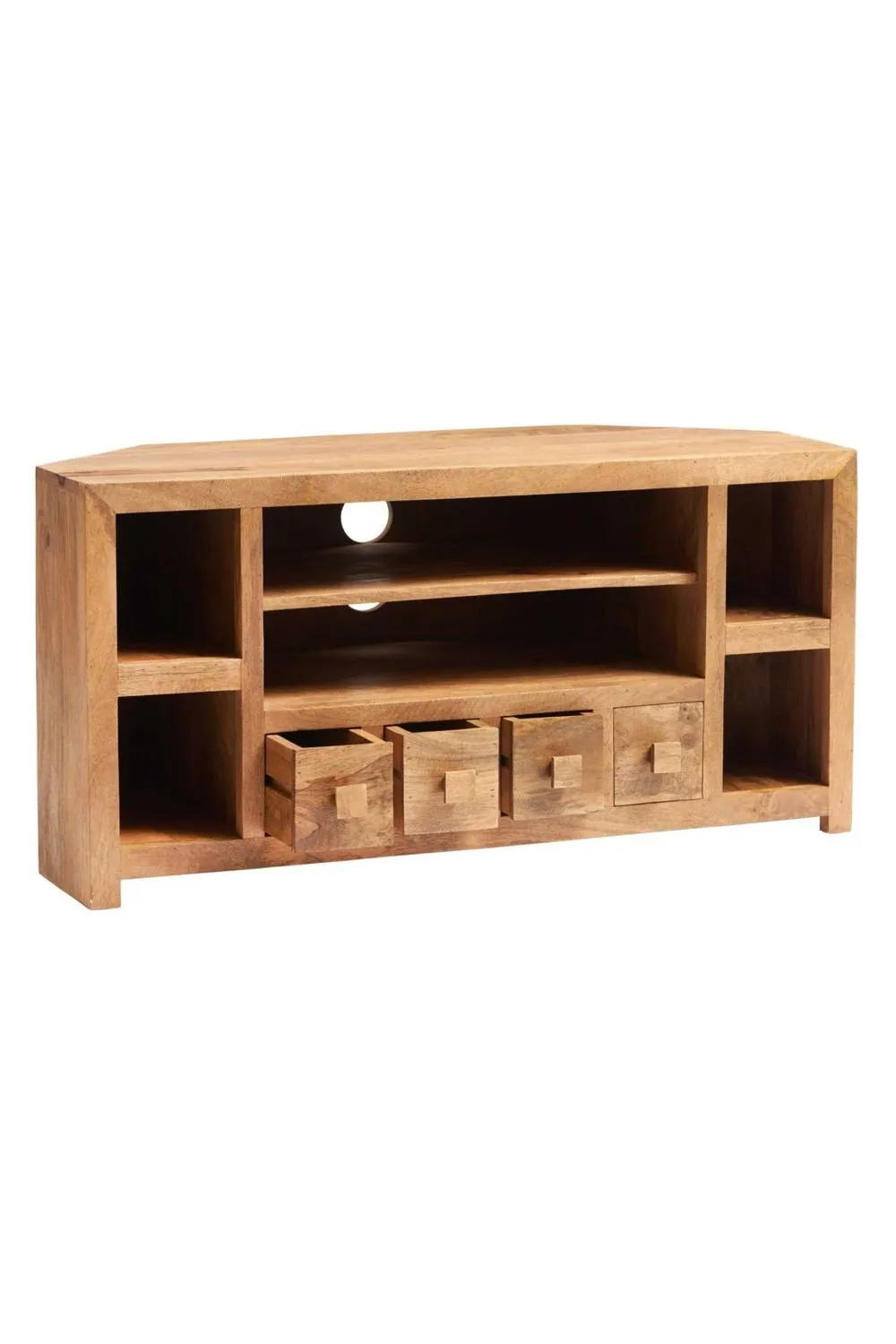 IH Design Southborough Light Mango Corner TV Unit for Satellite & DVD in Brown 3