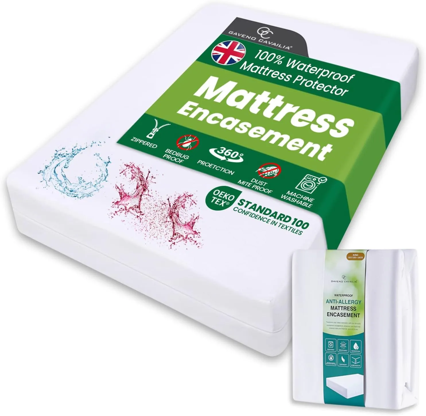 GAVENO CAVAILIA Encasement Mattress Protector in White
