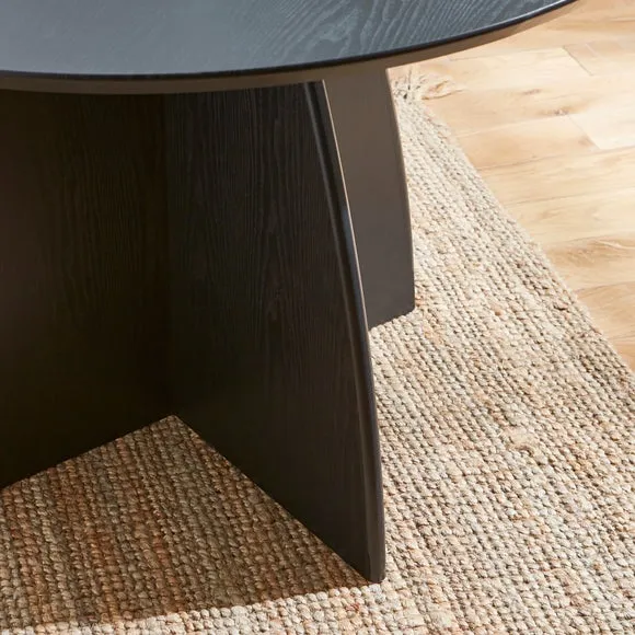Effy 4 Seater Round Dining Table, Wood Effect 3