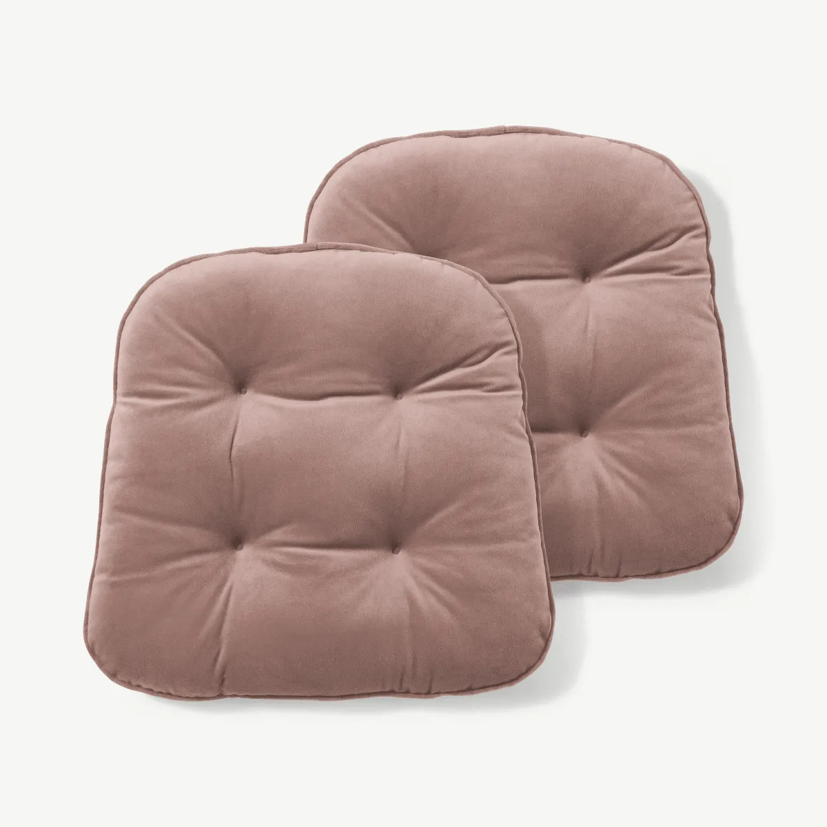 Julius Set of 2 Velvet Top  Seat Pads, 40x40cm, Soft Pink