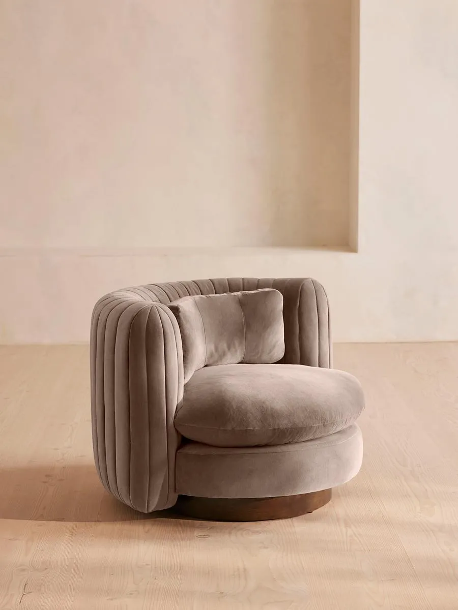Vivienne Armchair, Velvet, Taupe