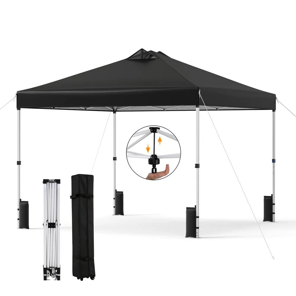 Costway 300 x 300 cm Pop up Canopy Tent 1 Person Easy Setup Gazebo Shelter in Black 3