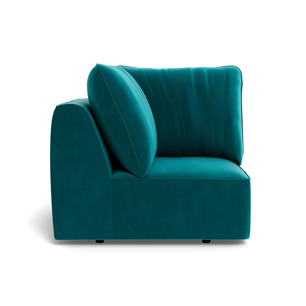 Heal's Morven Corner Unit Smart Velvet Petrol 1