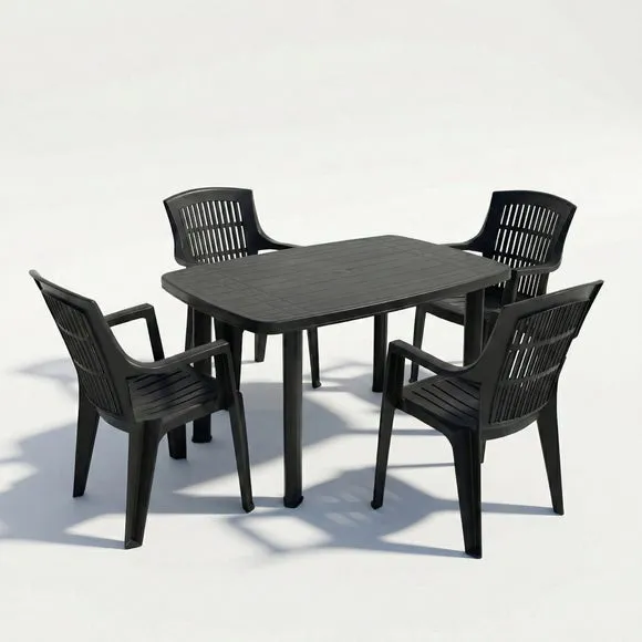 Trabella Aurora Rectangular Patio Table with 4 Bonnie Chairs 2
