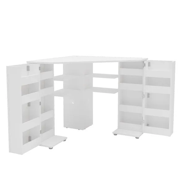Elena Corner Dressing Table, White 4