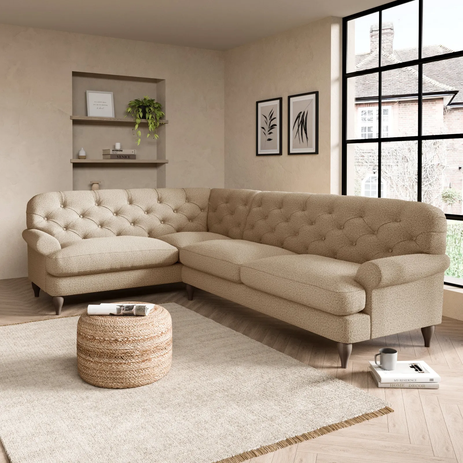 Canterbury Cosy Marl Left Hand Corner Sofa Cosy Marl Camel