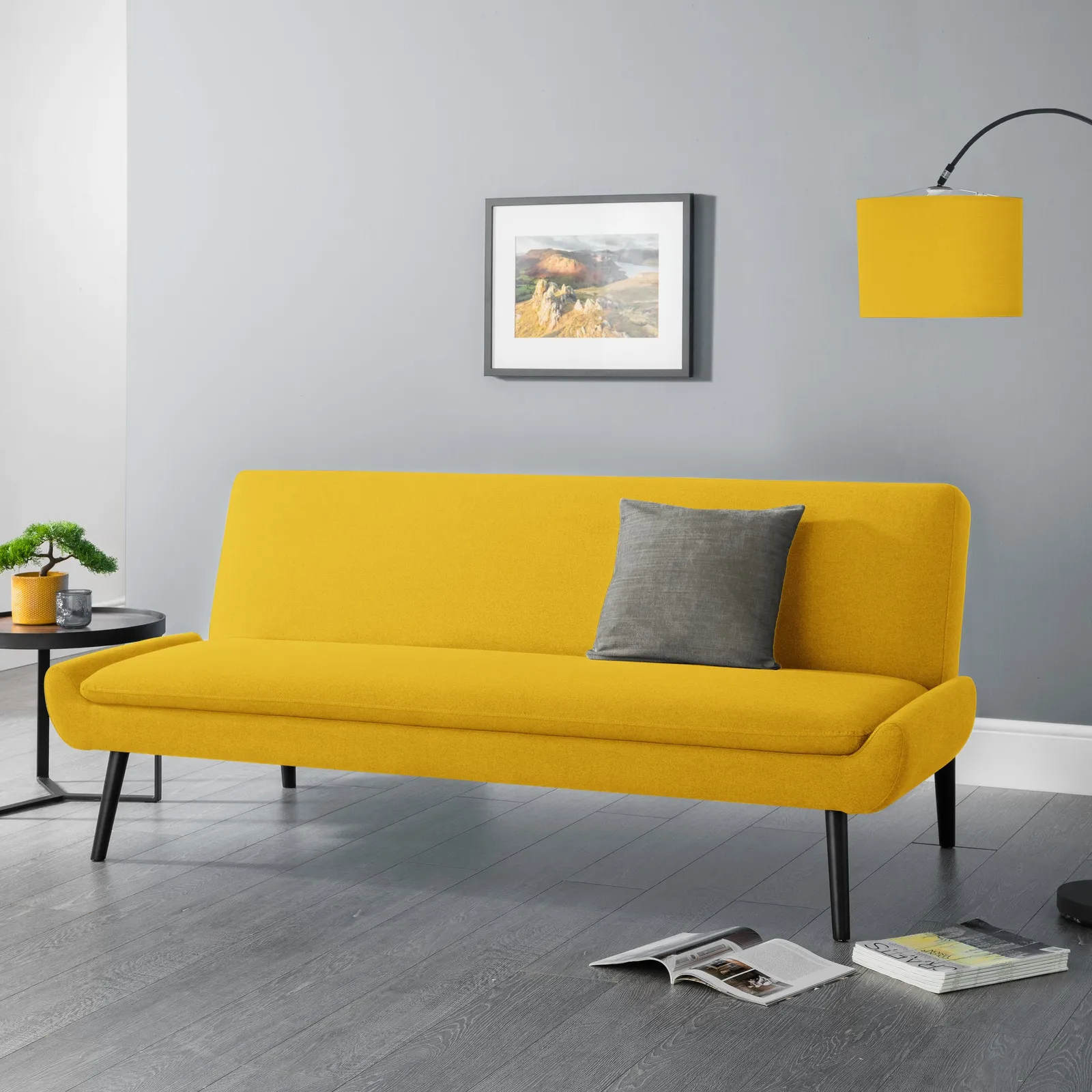 Gaudi Linen Clic Clac Sofa Bed Mustard