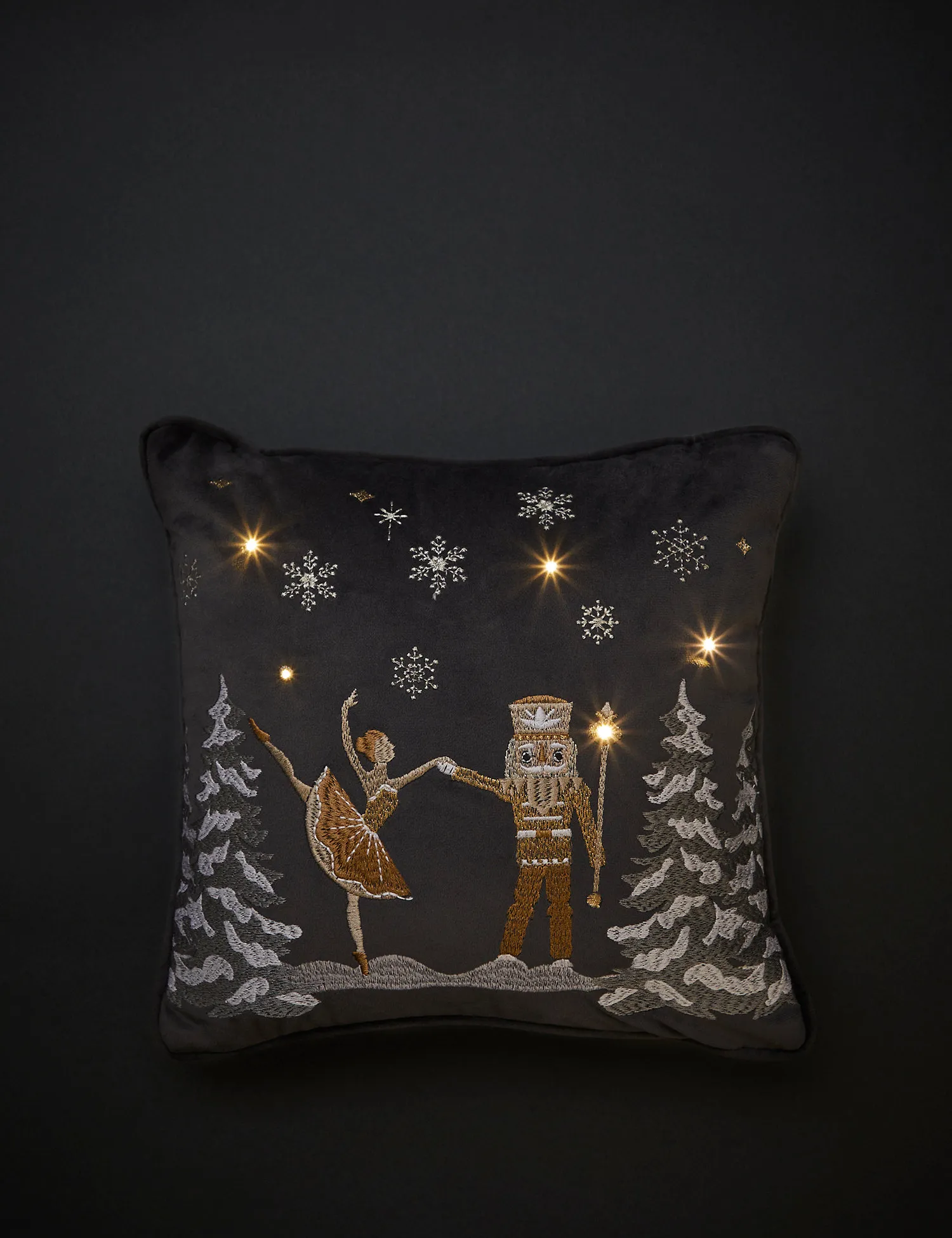 M&S Velvet Nutcracker Small Light Up Cushion