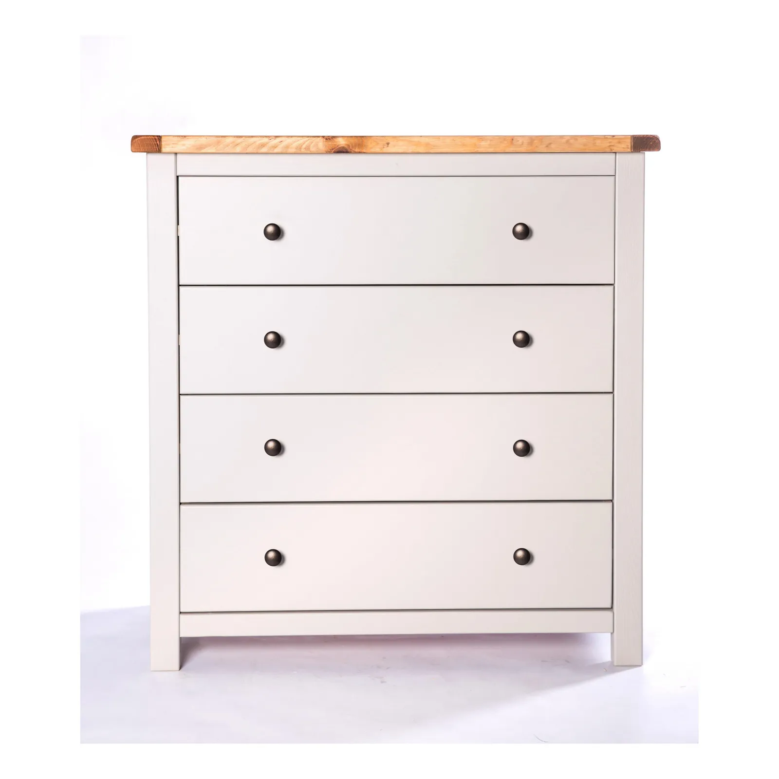 Cabinet Bits Argenta 4 Drawer Chest of Drawers Brass Knob in Light Grey 2
