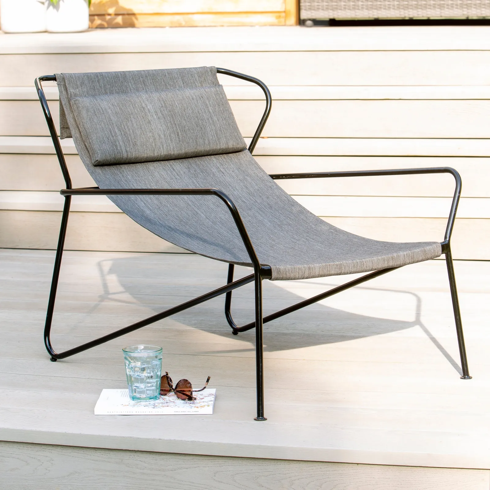 Riga Garden Lounge Chair Black