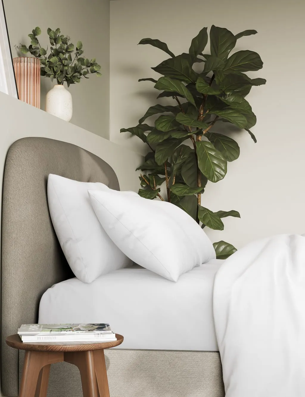 M&S 2 Pack Pure Cotton 300 Thread Count Pillowcases White