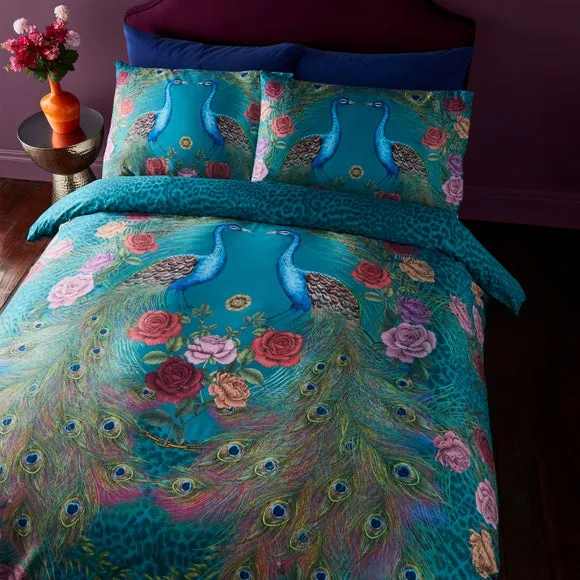 Matthew Williamson Xanadu Peacock 100% Cotton Duvet Cover & Pillowcase Set 6