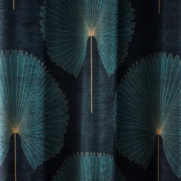 Chenille Oriental Fan Eyelet Curtains 3