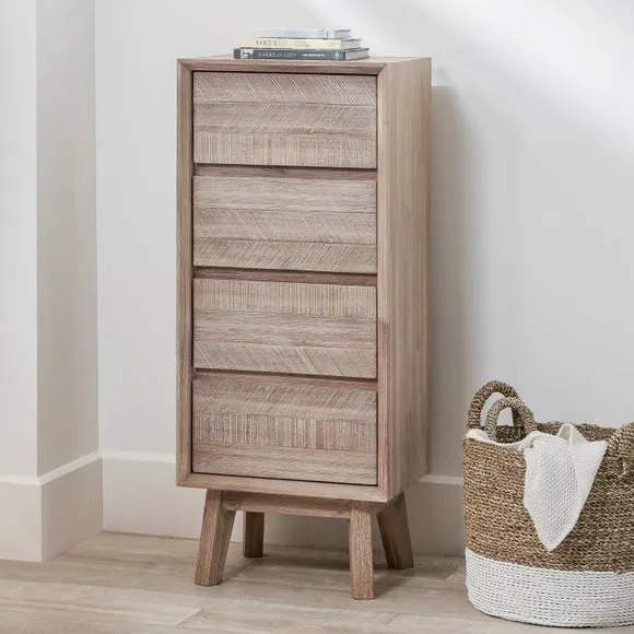 Pacific Kalmar 4 Drawer Chest, Natural Acacia