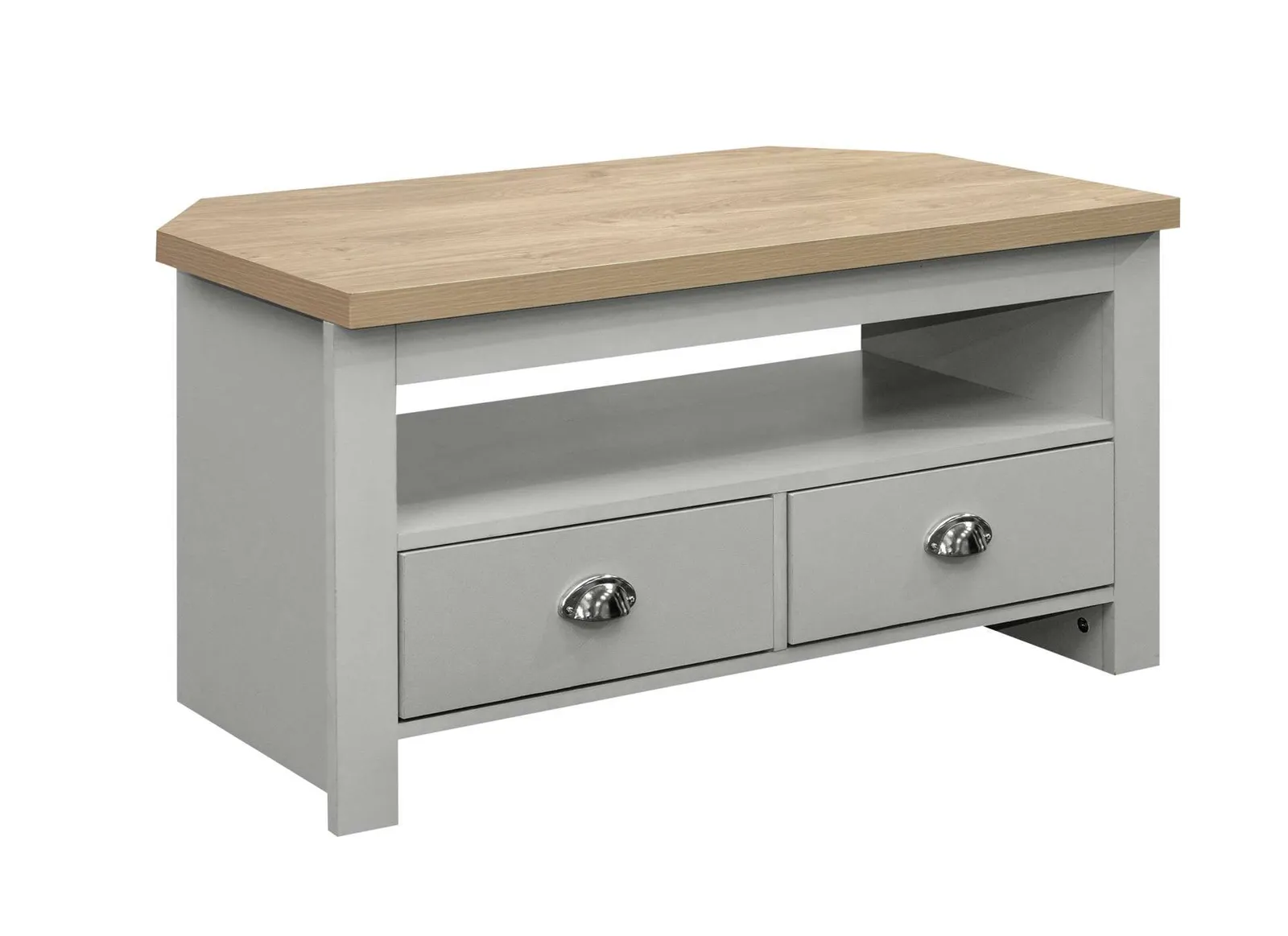 Birlea Corner TV Unit Cream Highgate Entertainment & Oak Farmhouse Shabby Chic in Grey 3