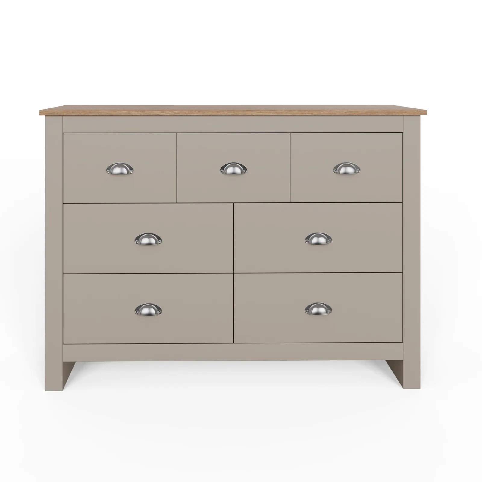 GFW Lancaster 7 Drawer Chest in Grey 3